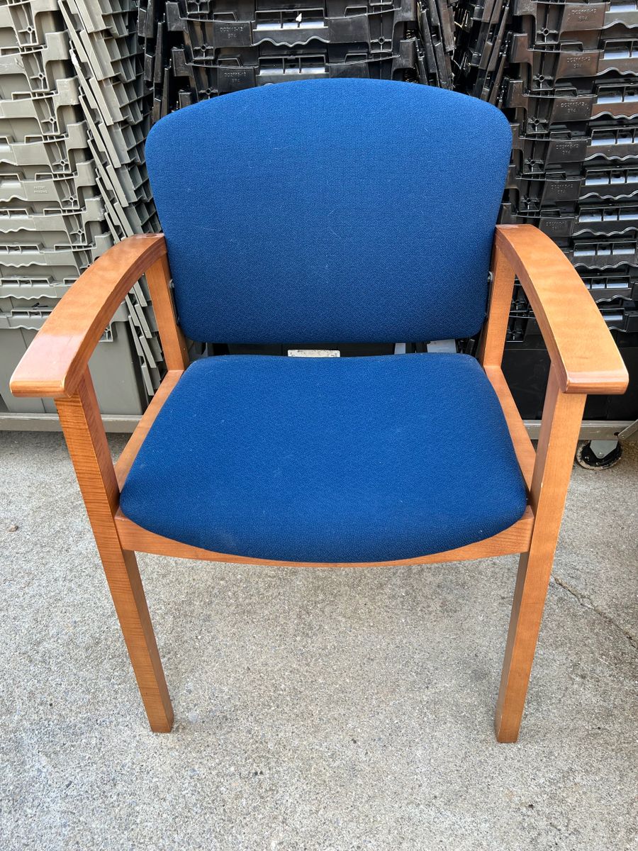 Royal Blue Upholstered Accent Chair with Wood Frame
